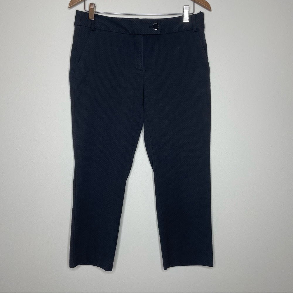 Izod Black Cotton Blend Textured Spring Cropped Pants